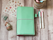 Cargar imagen en el visor de la galería, Mint & Pink - Traveler's Notebooks Veganos