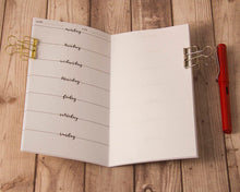 Load image into Gallery viewer, Lettering Weekly planner - Week on 1 page
